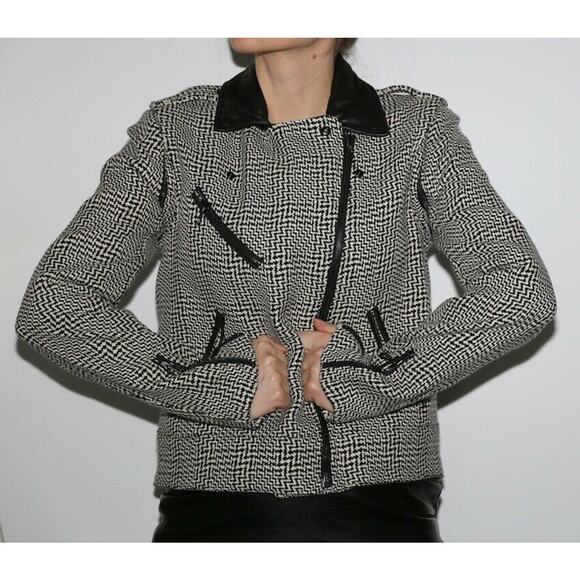 RAG & BONE Bowery Tweed Black White Jacket Size 6 New - Picture 1 of 12